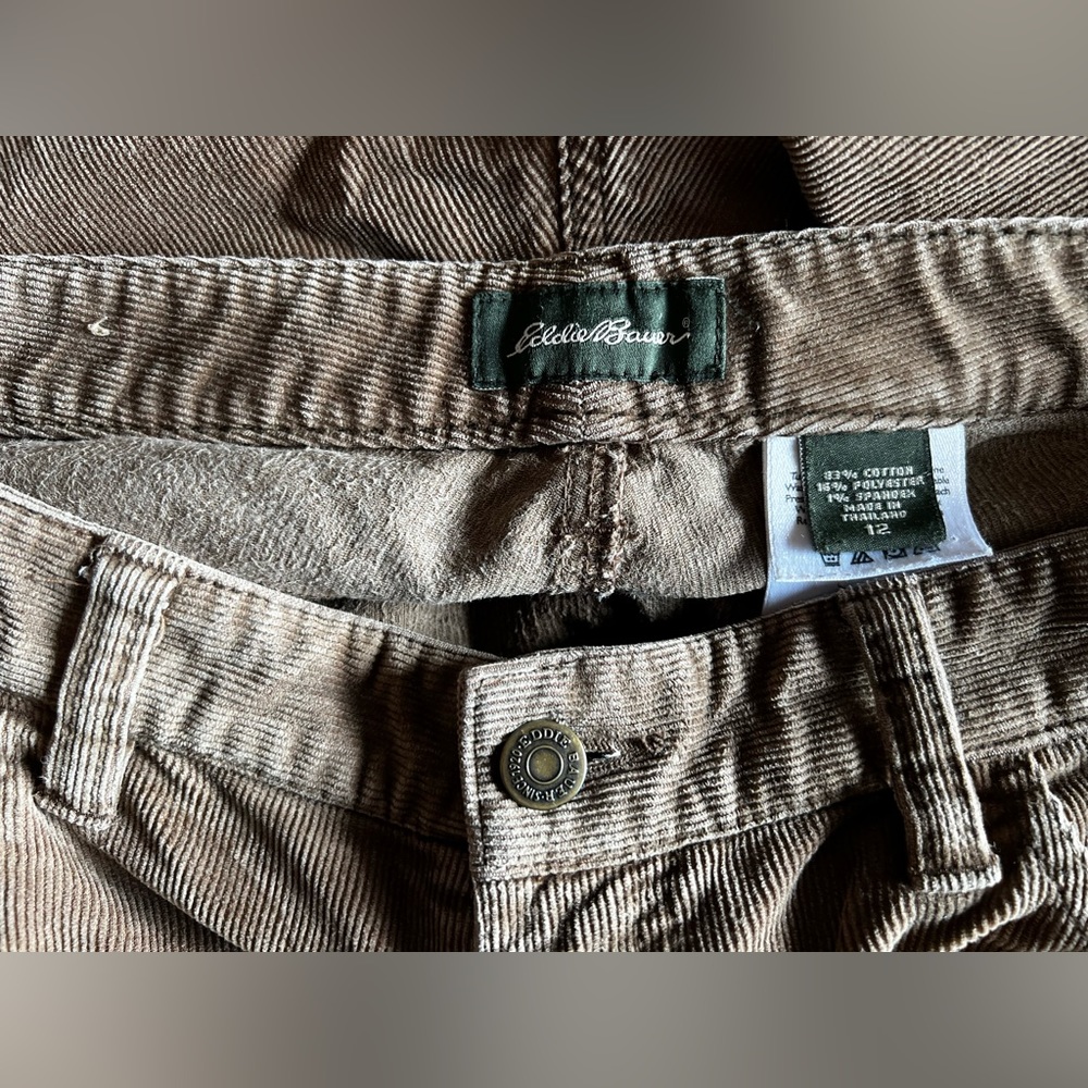 Eddie Bauer- Tan- Cords- 12- 32” inseam.